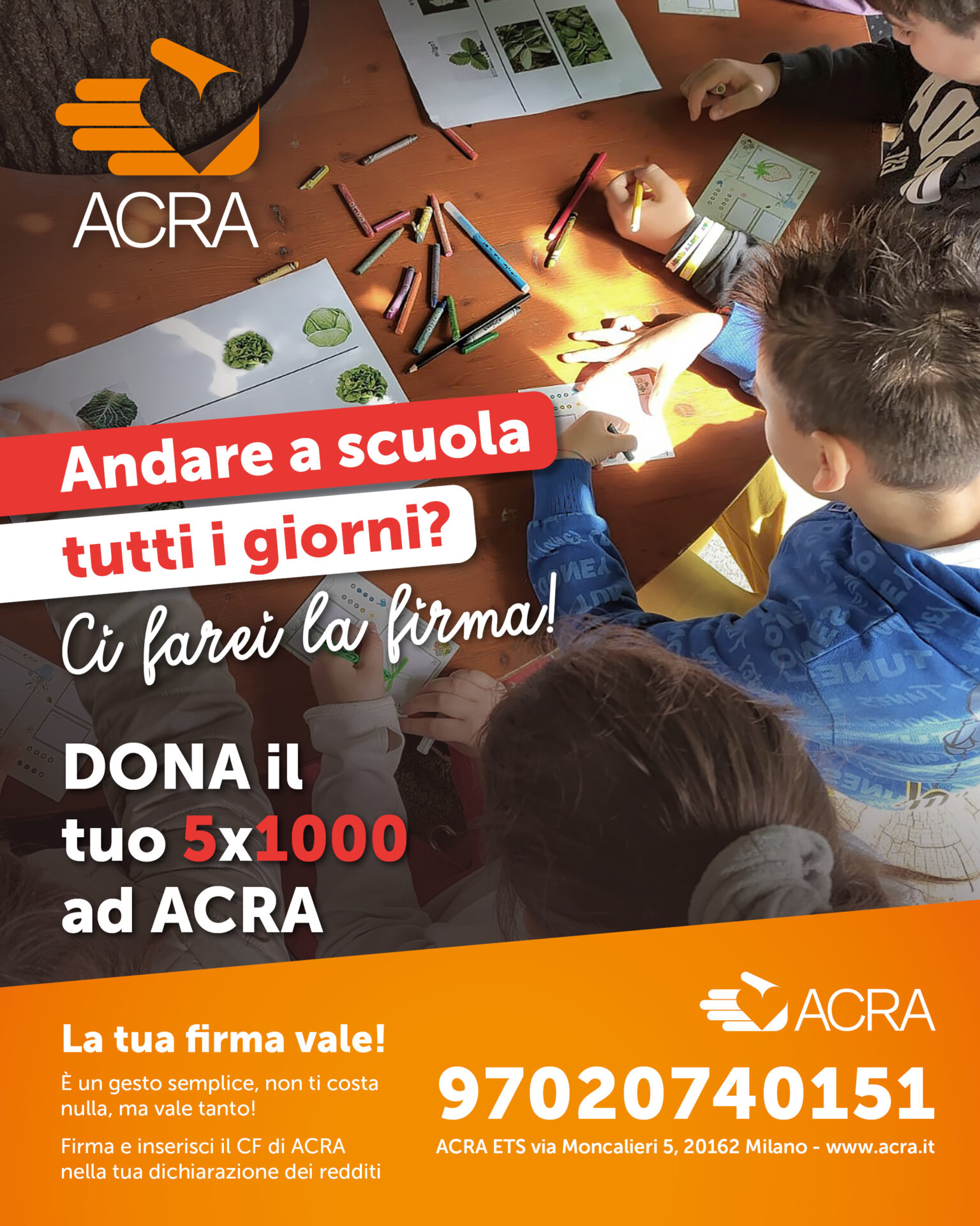Dona il tuo 5x1000 ad ACRA